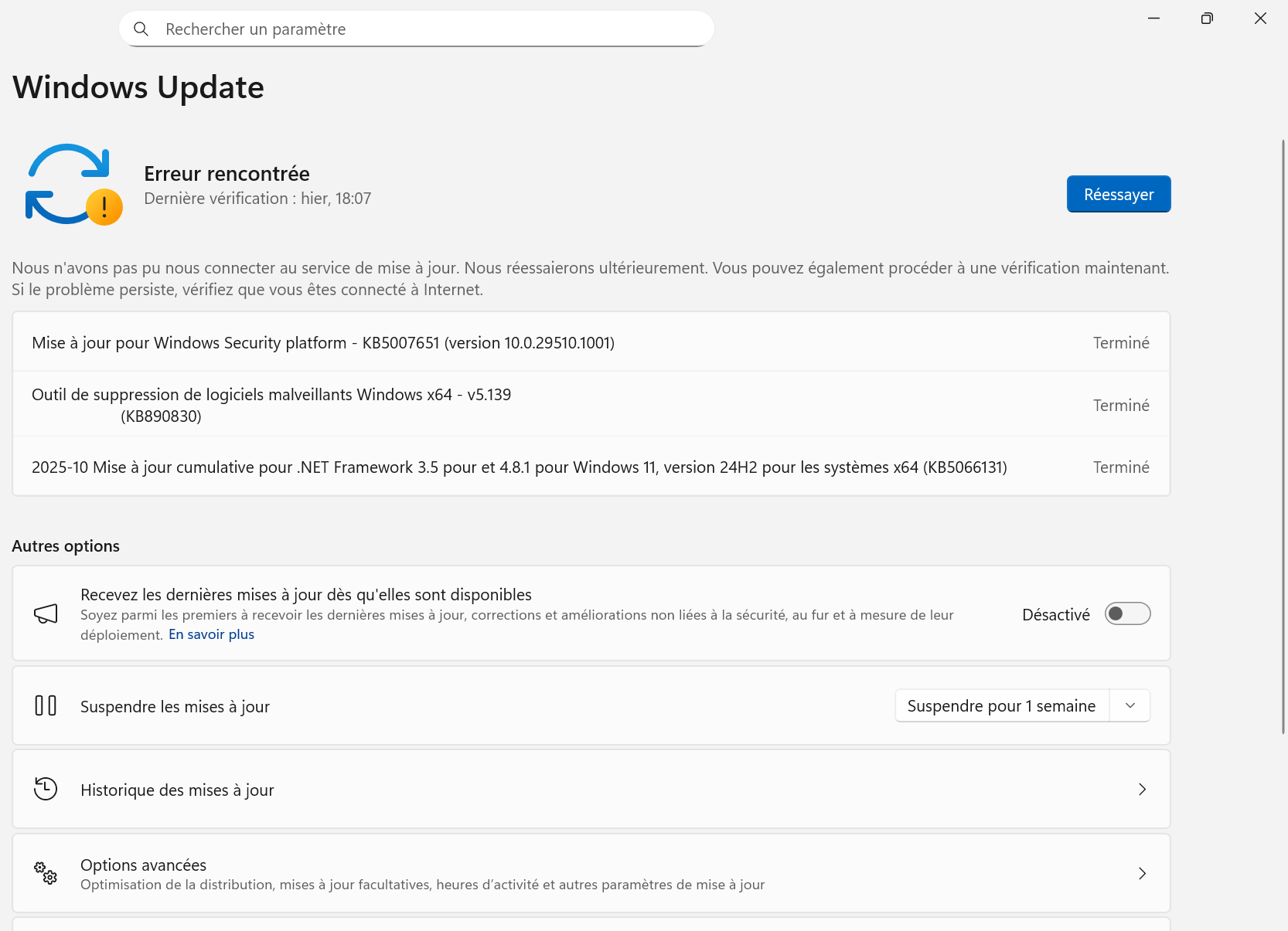 Windows update Page